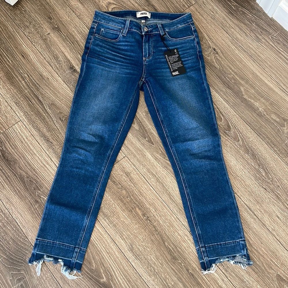 PAIGE skyline Skinny Crop with Raw Hem